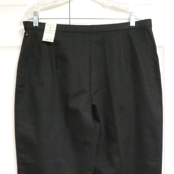 New! St. John's Bay 14P Comfort Waist Pants Black Solid - Picture 4 of 6